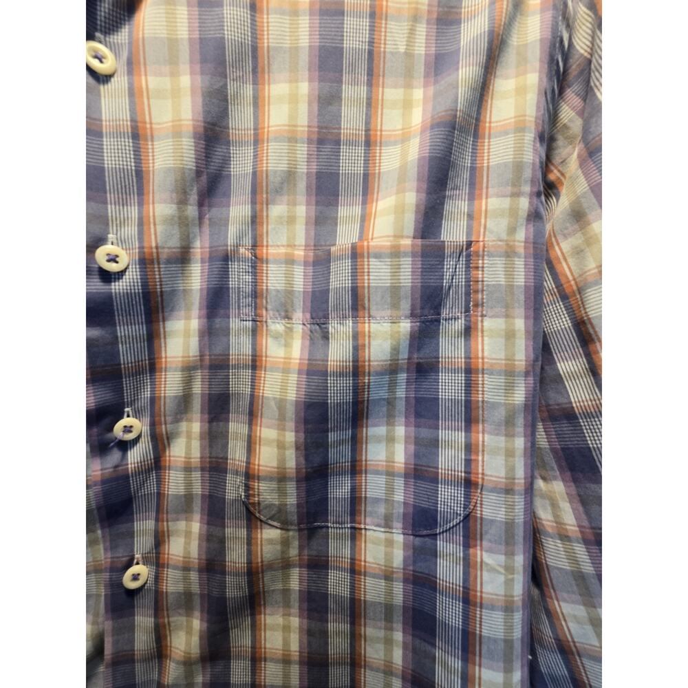 Peter Millar Button Front Shirt Plaid Checks Weekender Wash Long Sleeve Medium M - Picture 6 of 8